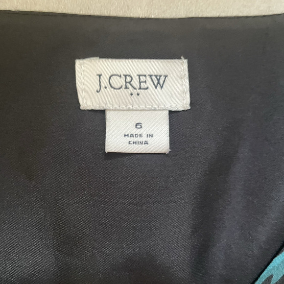 J Crew Shirt Women 6 Black Green Poppies Button Up Bloomcore Blouse Grunge Top - Picture 5 of 14